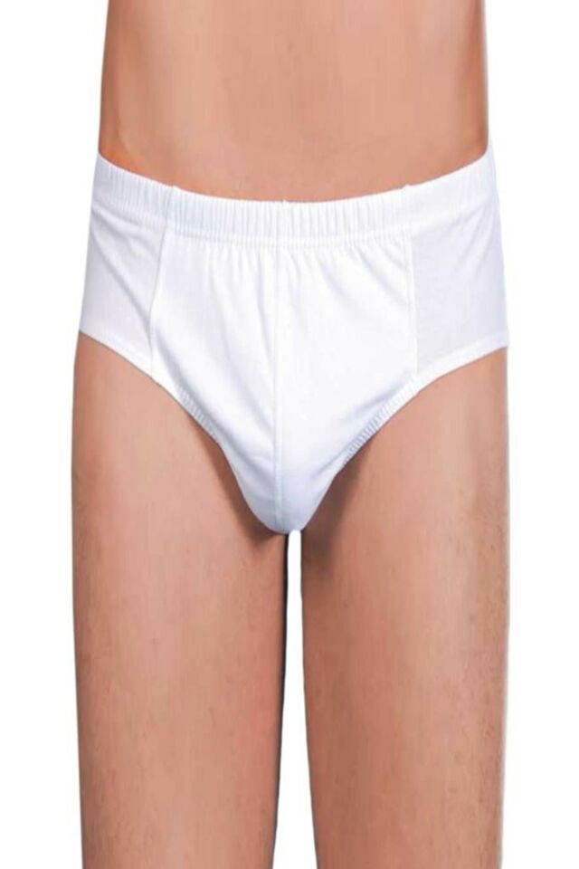 Men's 100% Cotton 6 Pack 100% Cotton White Slip Briefs