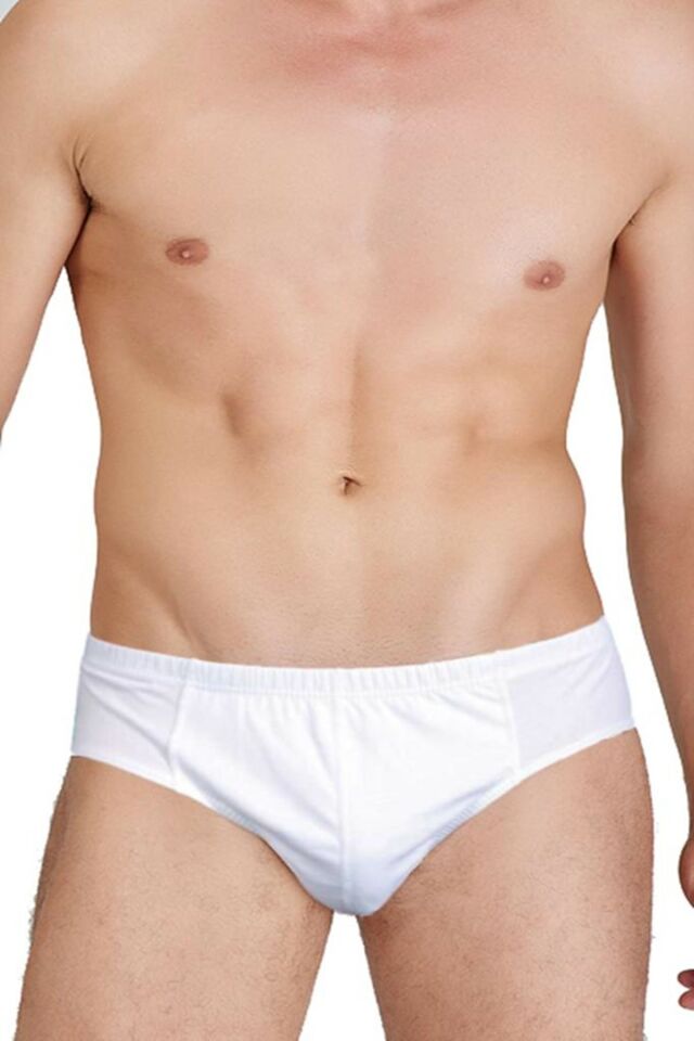 Men's 100% Cotton 6 Pack 100% Cotton White Slip Briefs