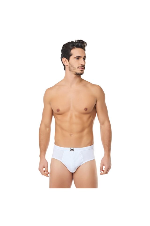 Men's White Combed Cotton Slip Briefs 6 Pack