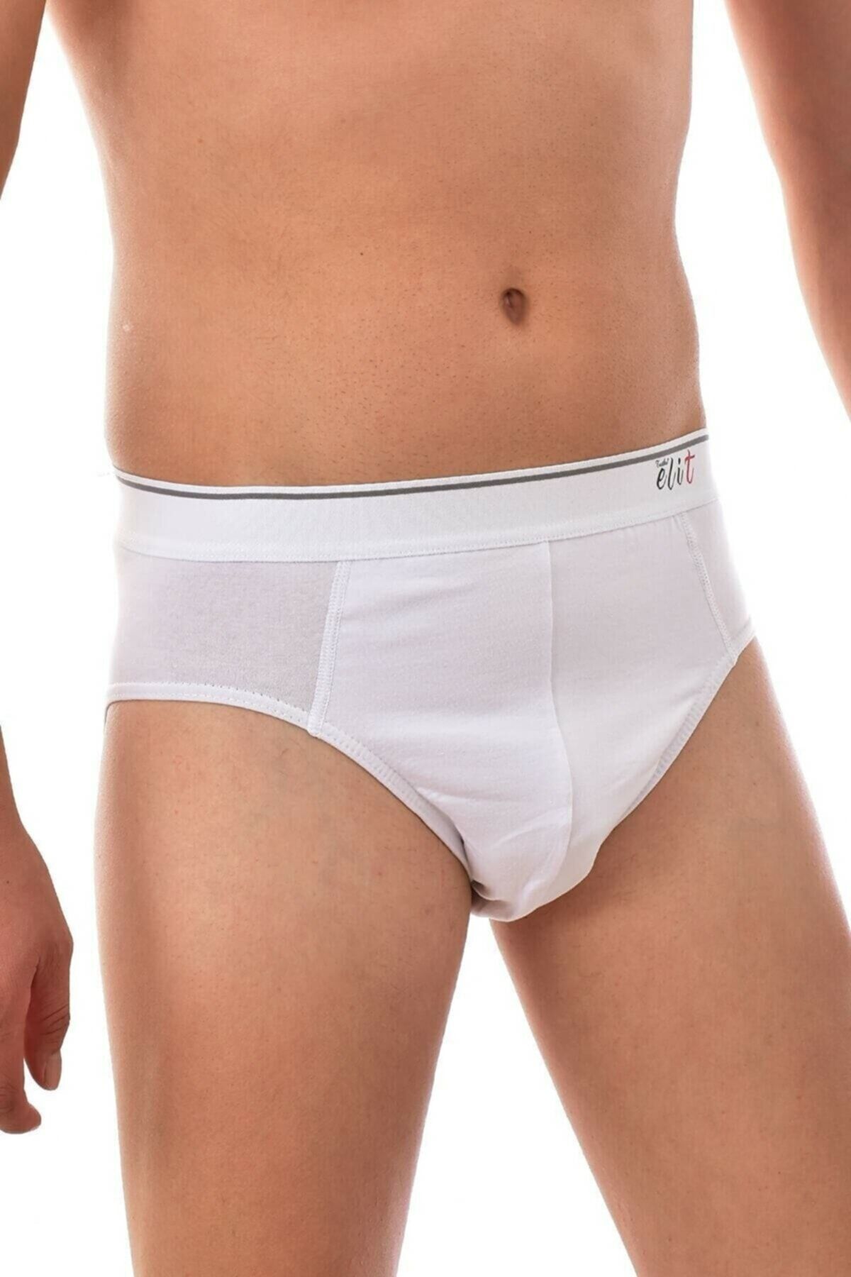 Men's White 3 Pieces Elite Lycra Belted Elastane Slip