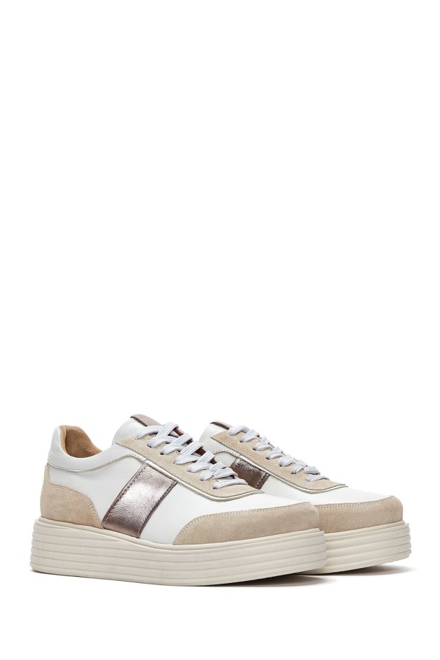 Women's Thick Sole Genuine Leather Sneaker