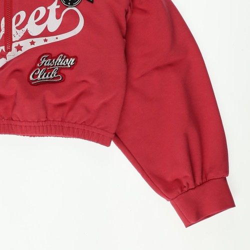Girl Zipper Crest Detailed Sweatshirt
