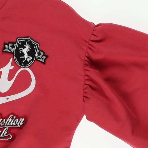 Girl Zipper Crest Detailed Sweatshirt