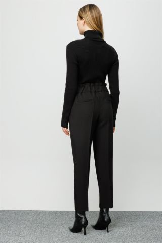 Ghisa Elastic Back Trousers BLACK