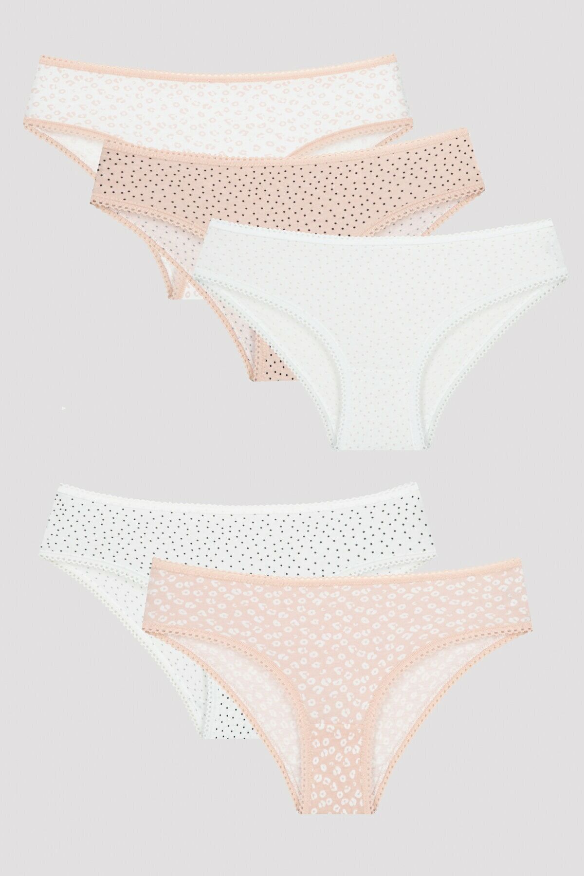 Girl Leopard 5 Pack Slip Panties