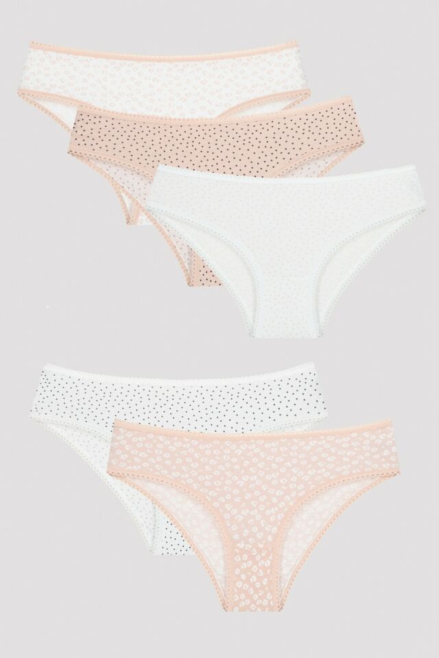 Girl Leopard 5 Pack Slip Panties