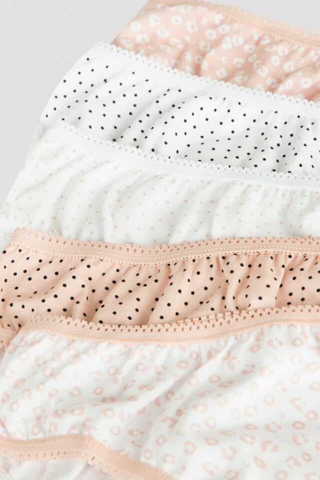 Girl Leopard 5 Pack Slip Panties