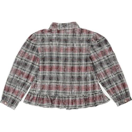 Girl Frill Detailed Checkered Shirt