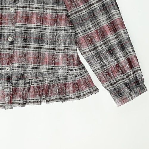 Girl Frill Detailed Checkered Shirt