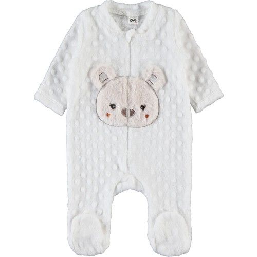 Kız Bebek Patikli Tulum 1-6 Ay Ekru