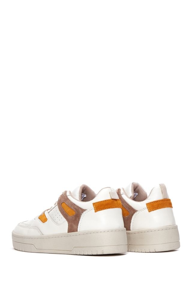 Kadın Süet Detaylı Deri Sneaker