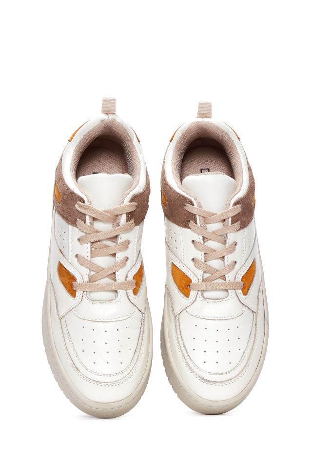 Kadın Süet Detaylı Deri Sneaker