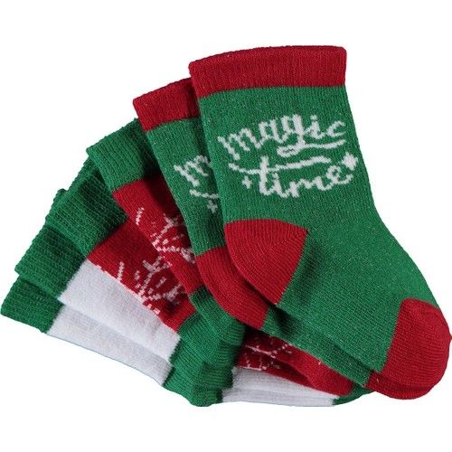 Baby Girl Triple Socks Set 0-12 Months Green