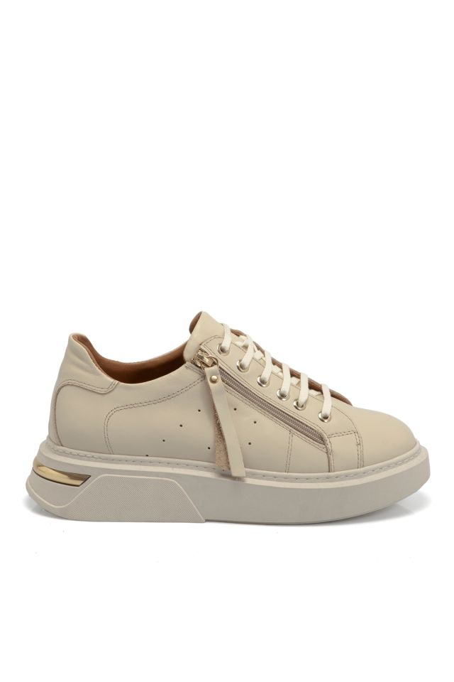 Beige Leather Women's Shoes