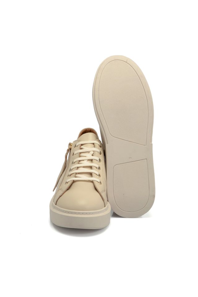 Beige Leather Women's Shoes