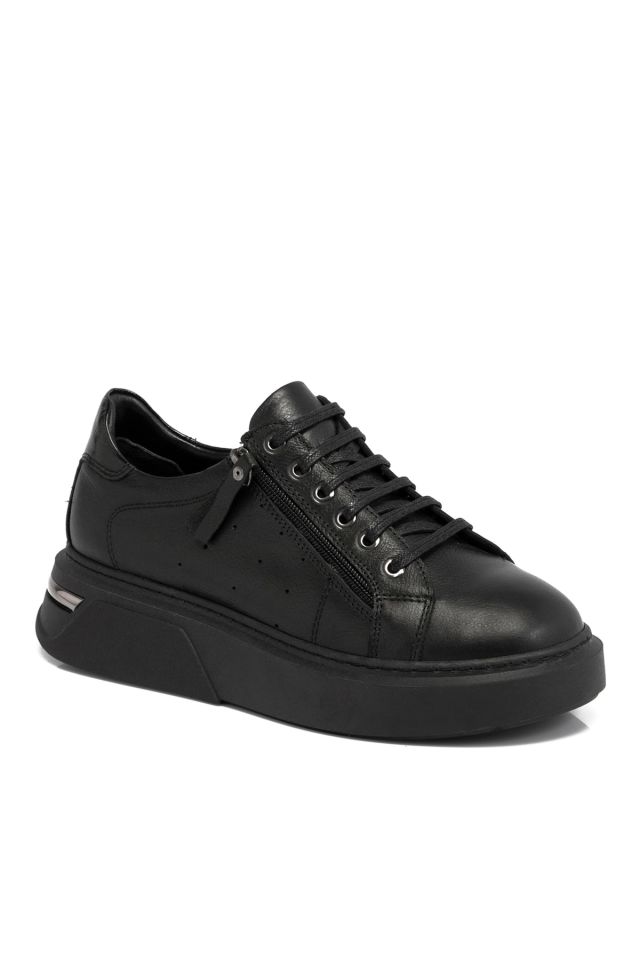 Black Leather Women's Shoes