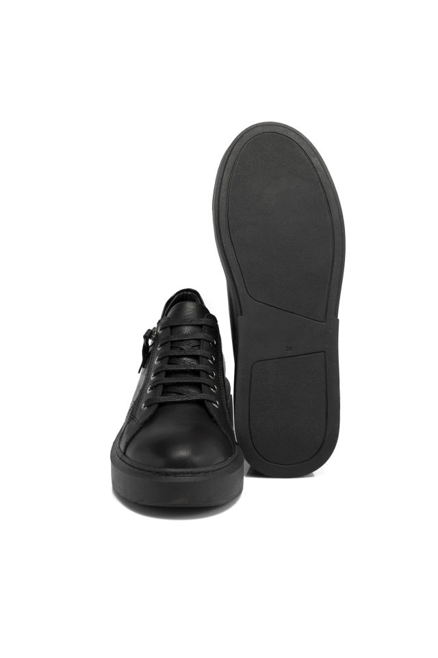 Black Leather Women's Shoes
