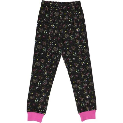 Girl's Crew Neck Printed Pajamas Set