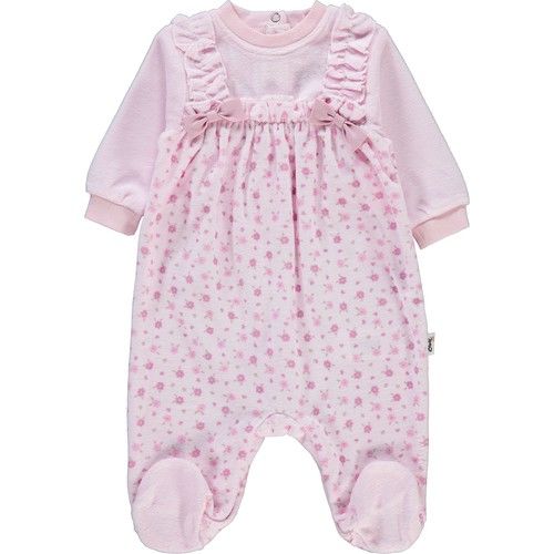 Baby Girl Booties Jumpsuit 1-6 Months Pink