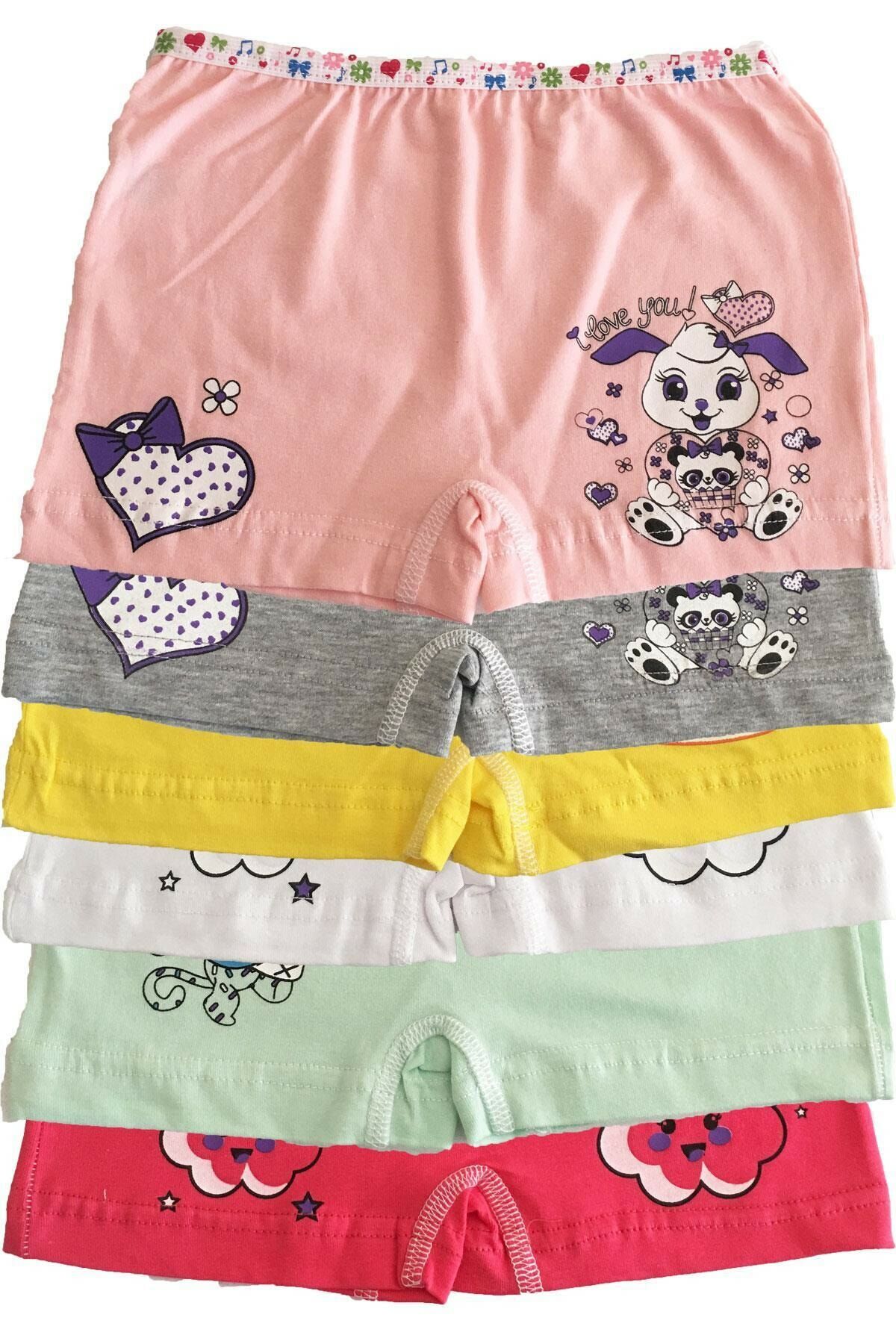Underwear Girl Child Colorful Lycra Cotton Boxer Panties 6 Pack