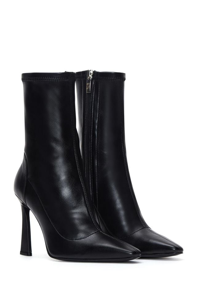 Women's High-Heeled Stretch Leather Boots