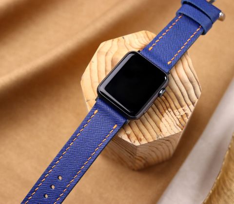 Saffiano Deri Apple Watch Kayış - Saks Mavi