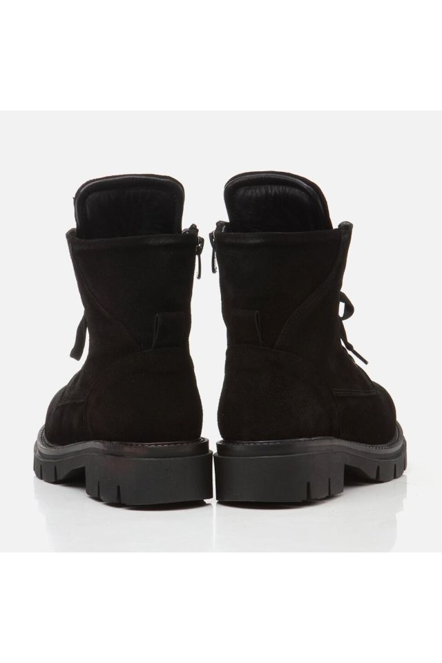 Genuine Leather Black Women's Flat Boots