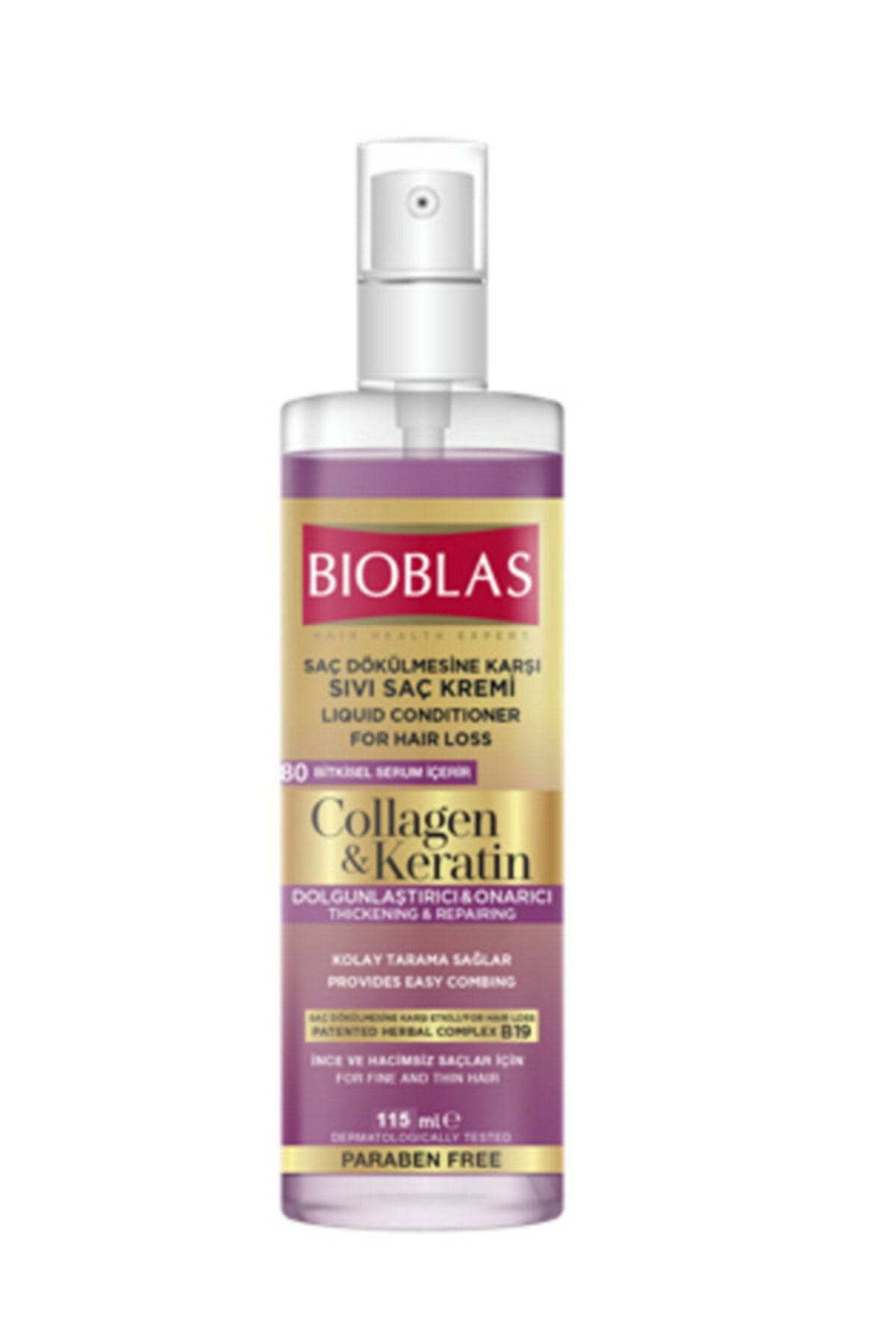 Saç Dökülmesine Karşı Collagen&Keratin Sıvı Saç Kremi 115ml