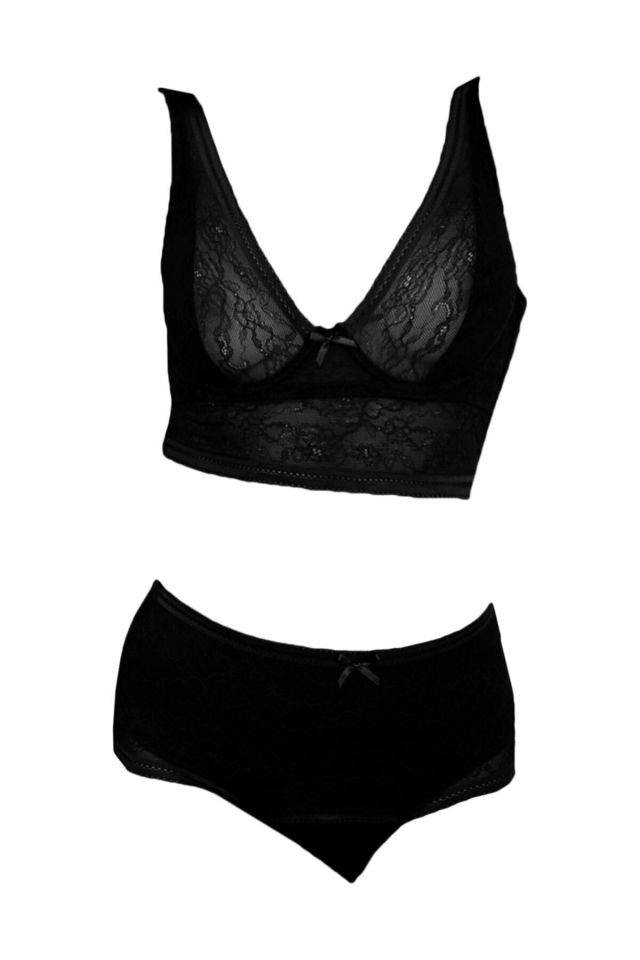 Anita Underwire Bralet Bra Set Black Color