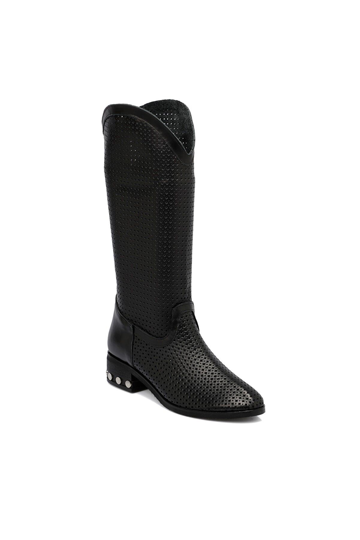 Black Leather Women's Boots