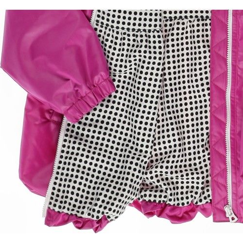Girl's Skirt Balloon Detailed Hooded Raincoat