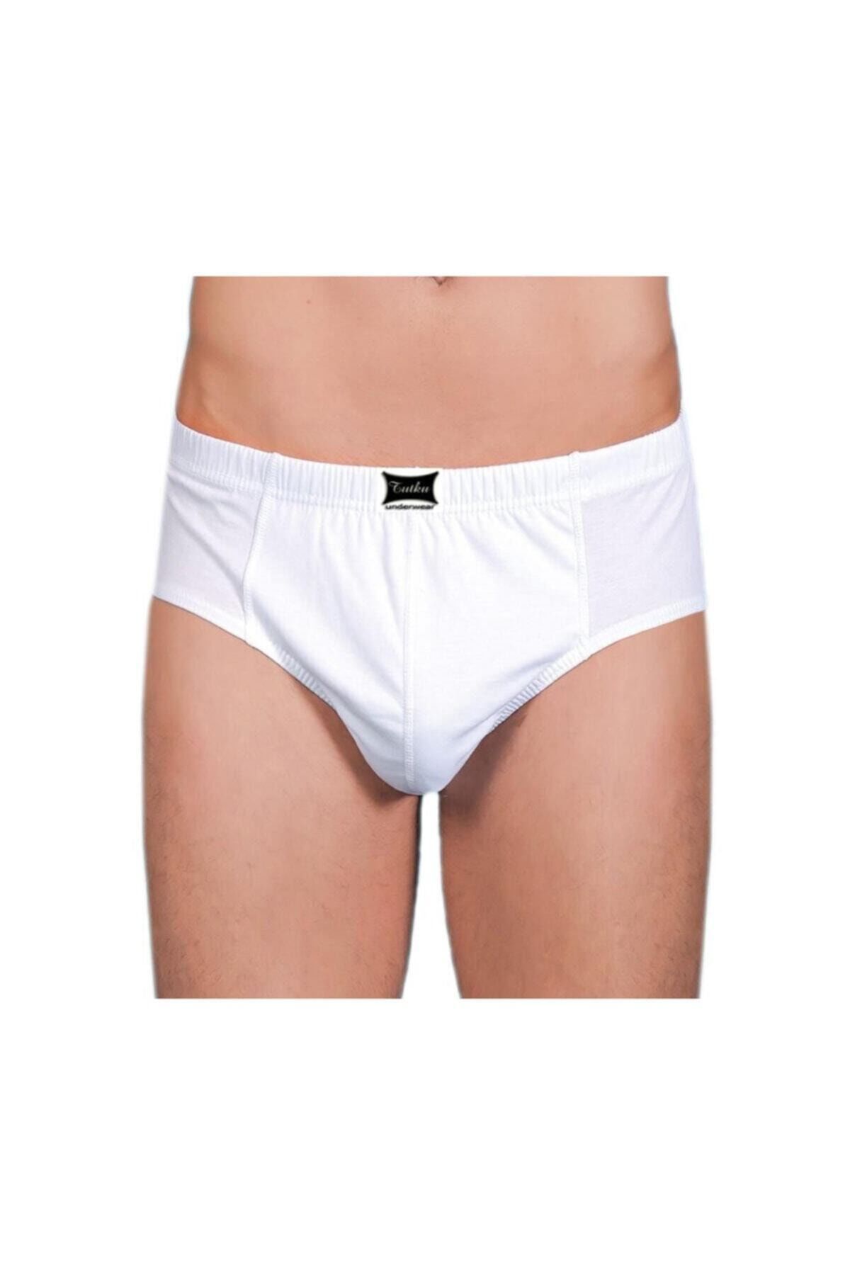Men's White 12 Pack Cotton Combed Cotton Panties