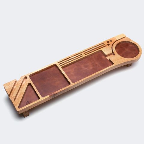 Desktop Leather Wood Organizer - Lagina