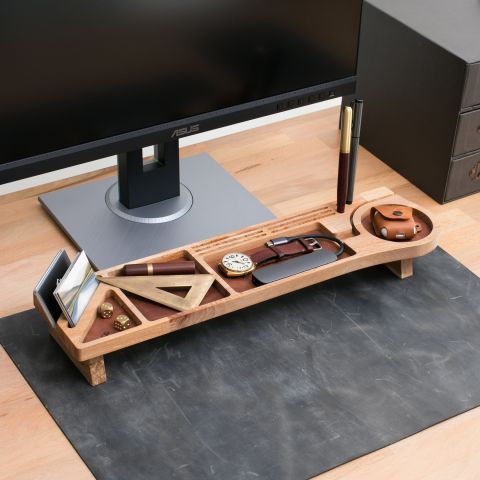Desktop Leather Wood Organizer - Lagina