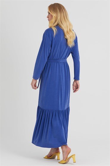 Pocket Patterned Dress SAX