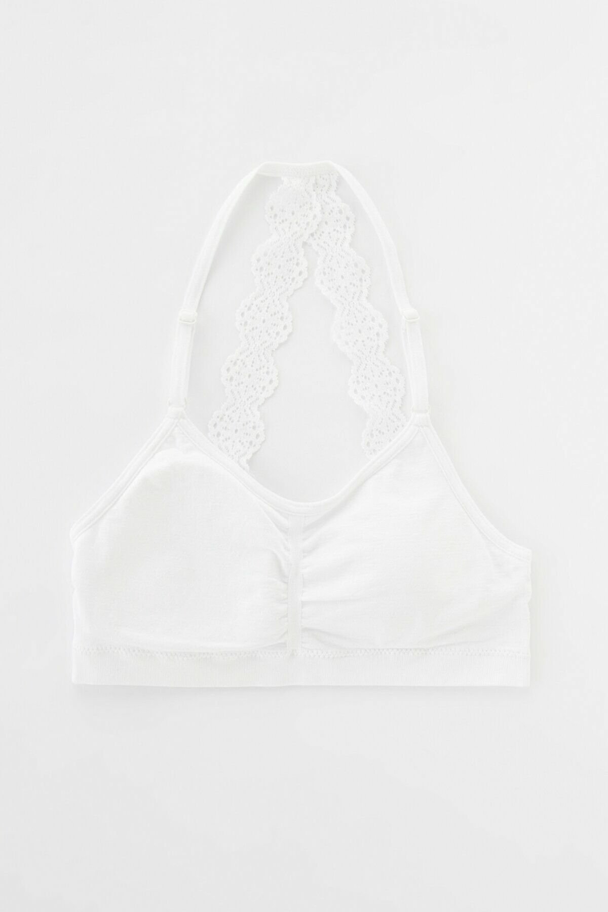 Optik Beyaz Teen White Lace Padli Dikişsiz Seamless Yarım Atlet