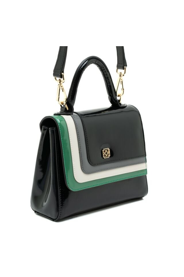 Bella Black Women's Patent Leather Handbag