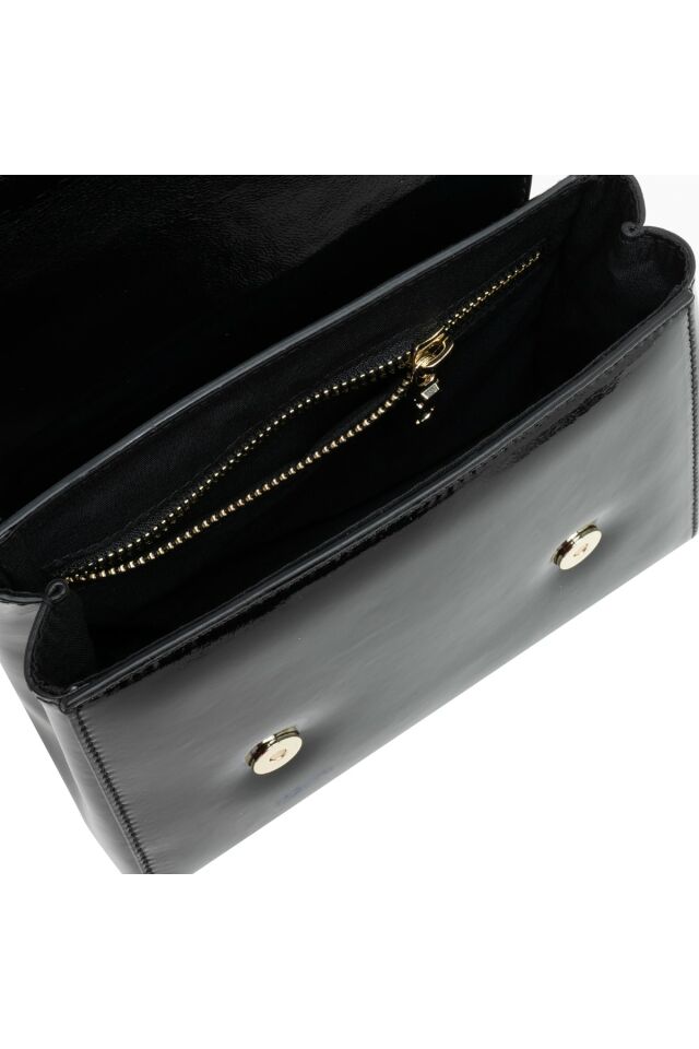 Bella Black Women's Patent Leather Handbag