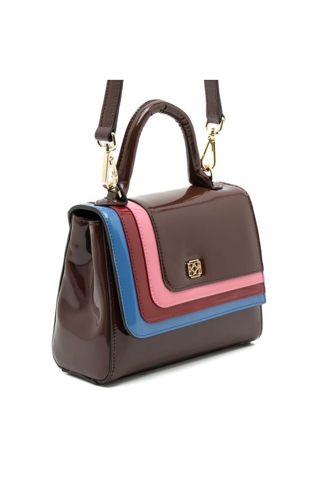 Bella Brown Women's Patent Leather Handbag