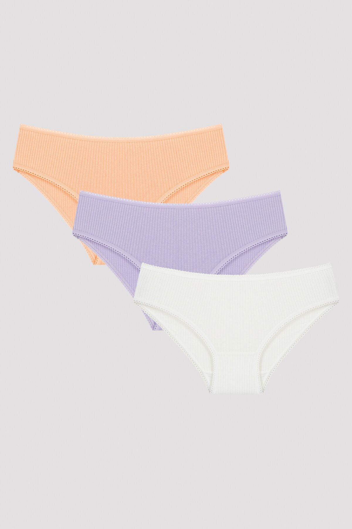 Çok Renkli Kız Çocuk Frill 3lü Slip Külot