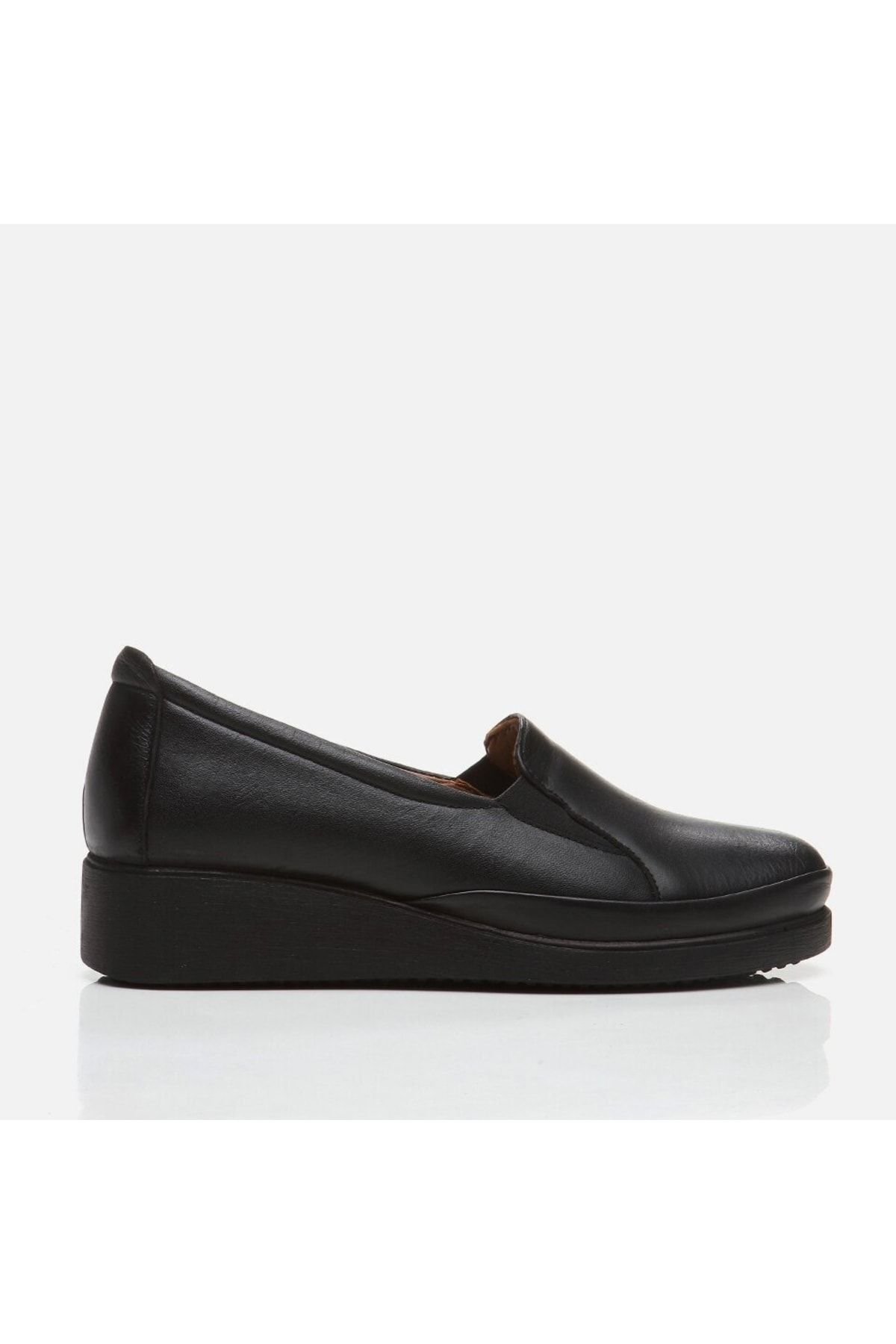 Genuine Leather Black Women's Loafers