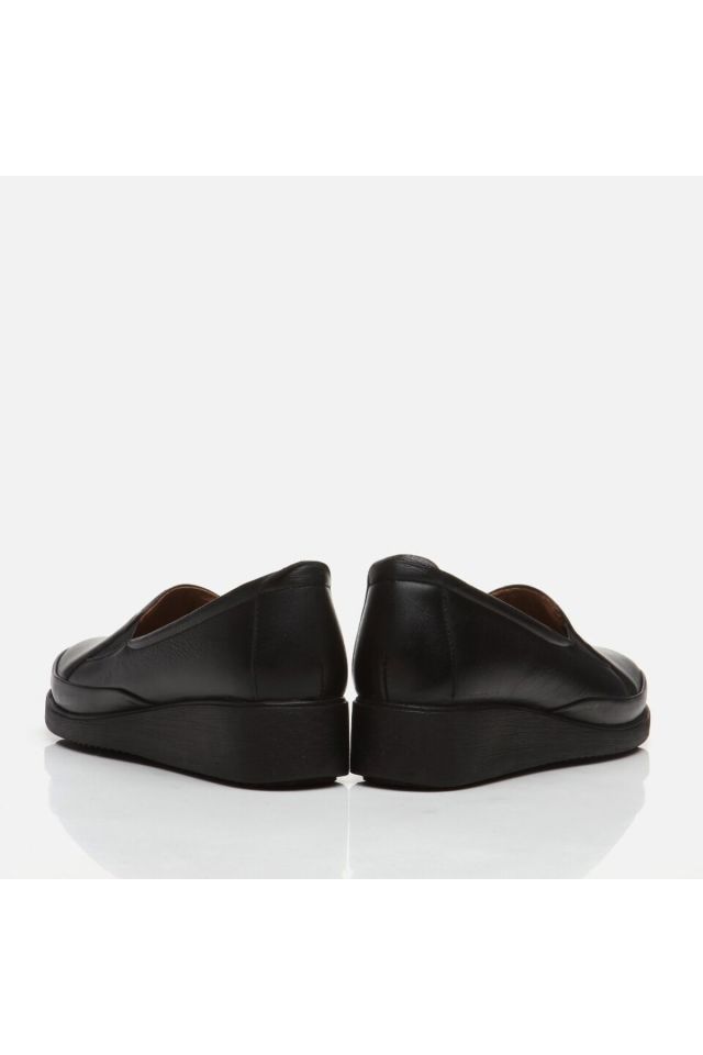Genuine Leather Black Women's Loafers
