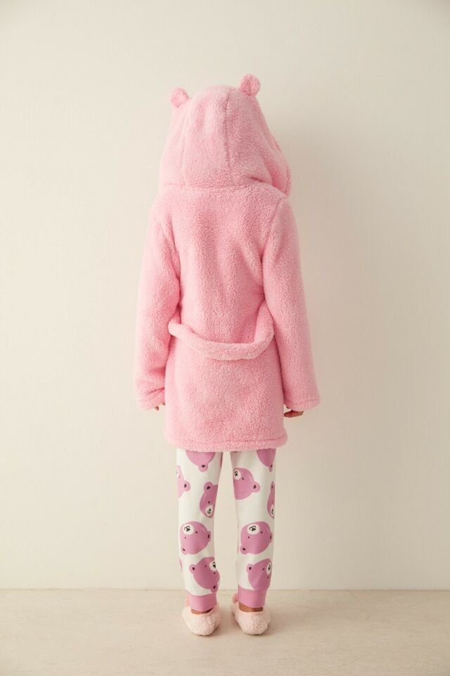 Açık Pembe Kız Çocuk G. Pink Bear Robe Sabahlık