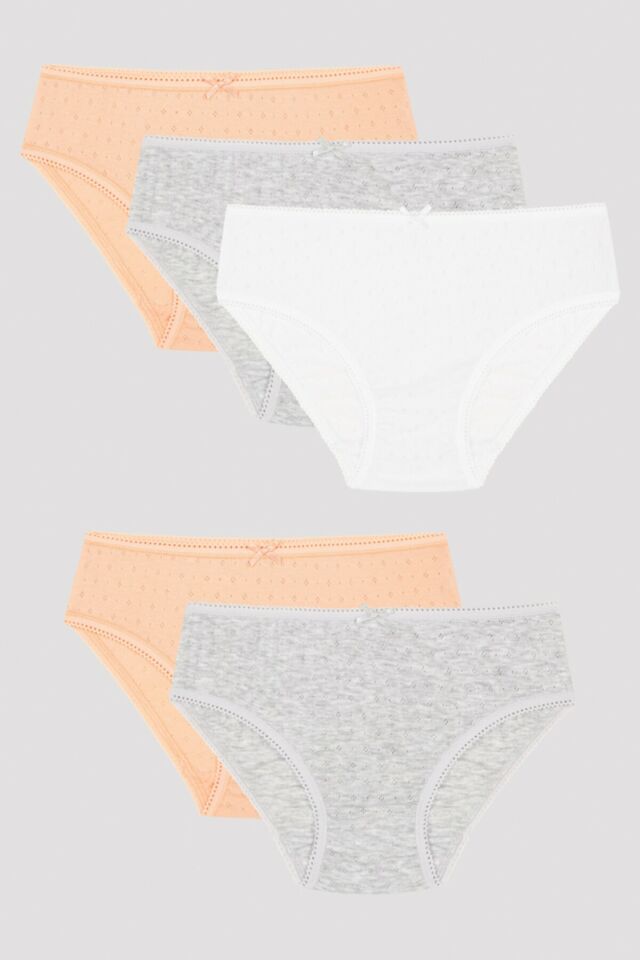 Girl's Pointel 5 Piece Slip Panties