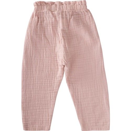 Ruffle Waist Wide Cut Muslin Trousers Ages 1-8 Powder Pink