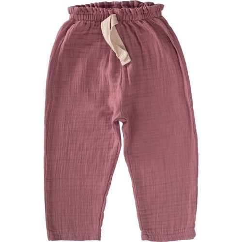 Beli Fırfırlı Geniş Kesim Müslin Pantolon 1-8 Yaş Bakır