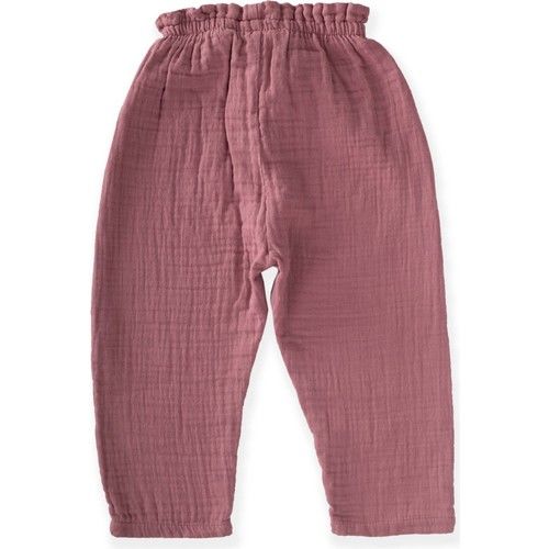 Beli Fırfırlı Geniş Kesim Müslin Pantolon 1-8 Yaş Bakır