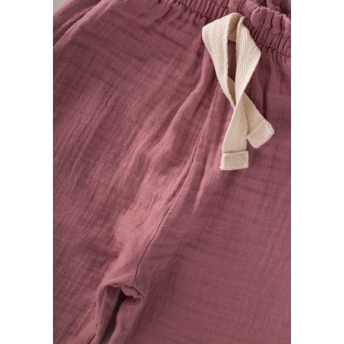 Beli Fırfırlı Geniş Kesim Müslin Pantolon 1-8 Yaş Bakır
