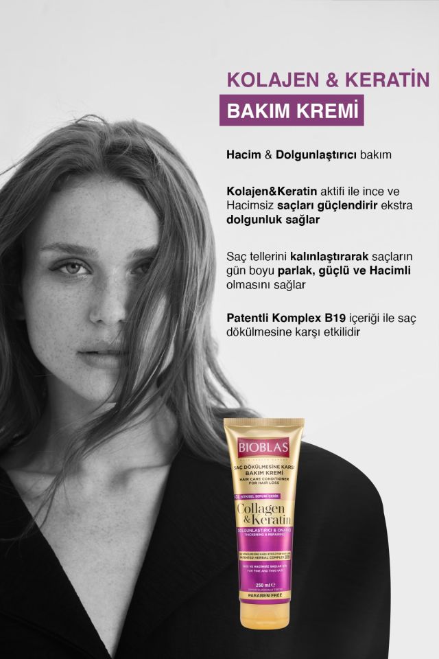 Saç Dökülmesine Karşı Bakım Kremi 250ml Collagen&keratin
