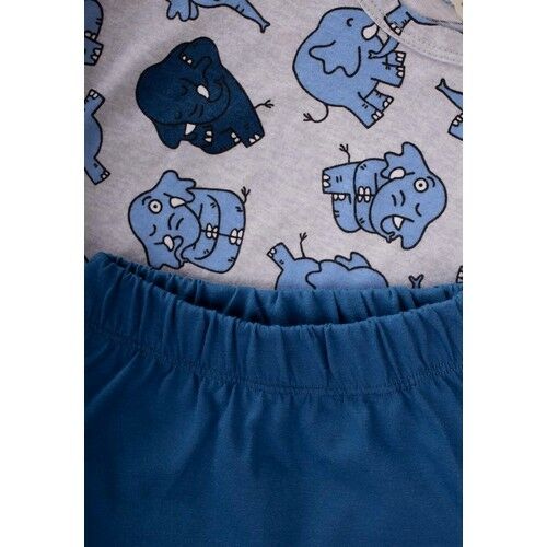 Patterned Shorts Suit 0-3 Ages Gray Melange